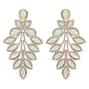 Chic Flower Vine Rhinestone Earrings SLERY8955