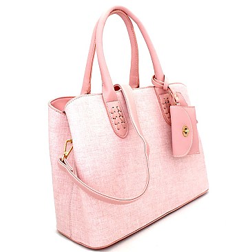 ES1332-LP Textured Classy Structured Tote with Matching Accessories