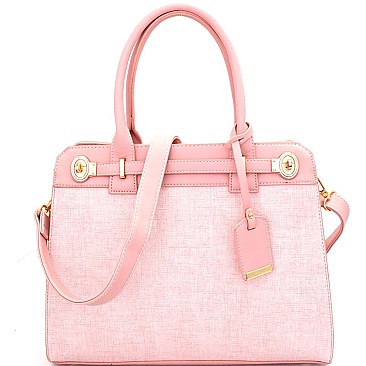 ES1566-LP Textured Belted Front Classy Satchel