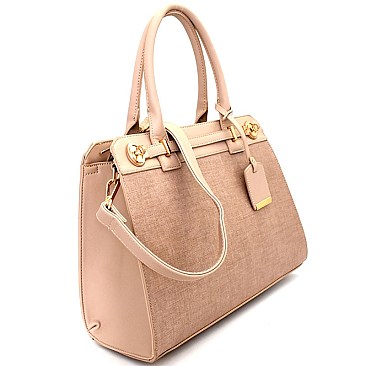 ES1566-LP Textured Belted Front Classy Satchel