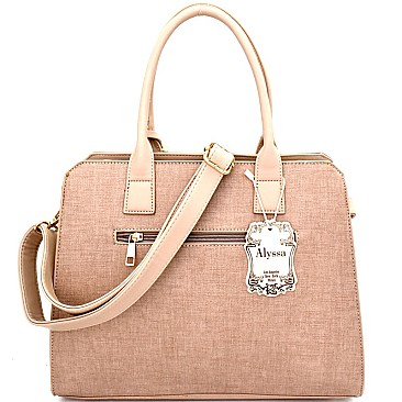 ES1566-LP Textured Belted Front Classy Satchel