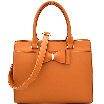 ES1681-LP Bow Accent Saffiano Structured Satchel