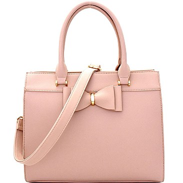 ES1681-LP Bow Accent Saffiano Structured Satchel