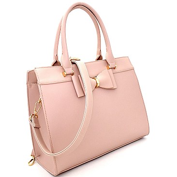 ES1681-LP Bow Accent Saffiano Structured Satchel