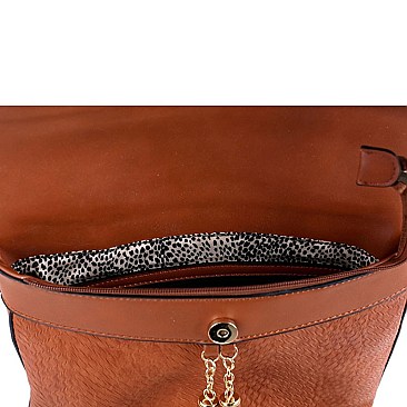 Tasselled 2-Piece Roll-Up Backpack Set