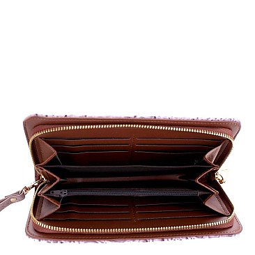Crocodile Embossed Fashion Backpack Wallet Set