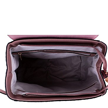Crocodile Embossed Fashion Backpack Wallet Set