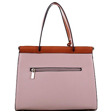 Hardware Tassel Accent Two-Tone Satchel Wallet Set
