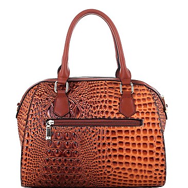 Crocodile Patent Padlock Accent 2-Way Bag