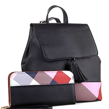 BLOCK MOSAIC BACKPACK WALLET SET
