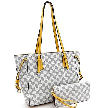 String Shopper Monogram Tote Wallet SET