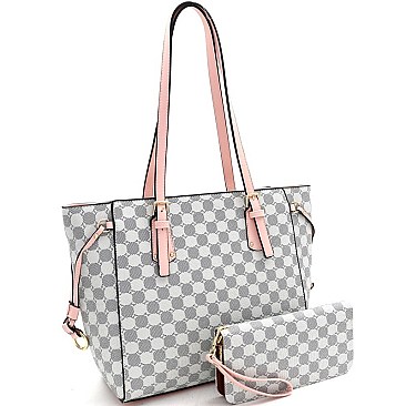 String Shopper Monogram Tote Wallet SET