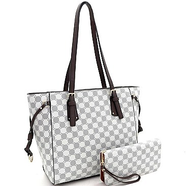 String Shopper Monogram Tote Wallet SET