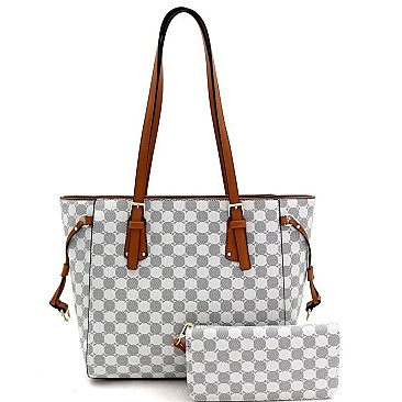 String Shopper Monogram Tote Wallet SET