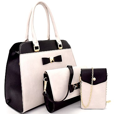 EW1330A-LP Bow Accent 3 in 1 Satchel SET