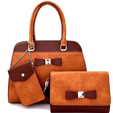 EW1330A-LP Bow Accent 3 in 1 Satchel SET