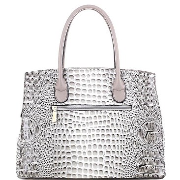 Croc Leatherette with Padlock Large 2Way Bag