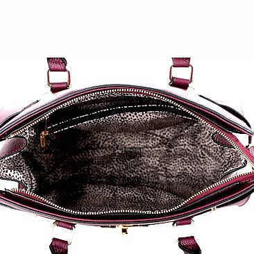 Turn-Lock Accent Center Striped Large Tote MH-EW1999