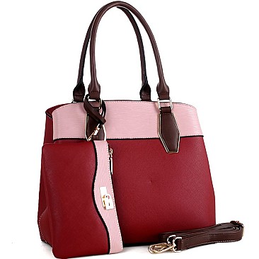 THREE TONE SATCHEL WRISTLET SET