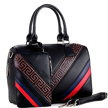 COLOR BLOCK MONOGRAM BOSTON SATCHEL SET