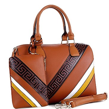 COLOR BLOCK MONOGRAM BOSTON SATCHEL SET