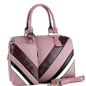 COLOR BLOCK MONOGRAM BOSTON SATCHEL SET
