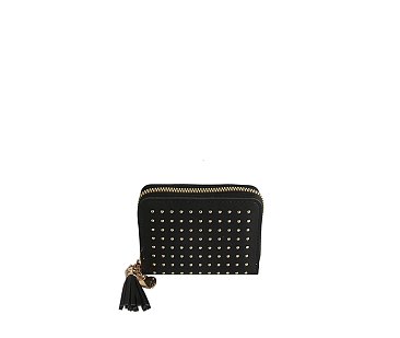 Dot Studded Zip Wallet