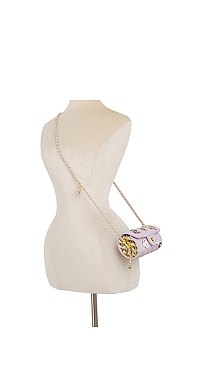 Lucky Charm Quilted Flap Crossbody Bag