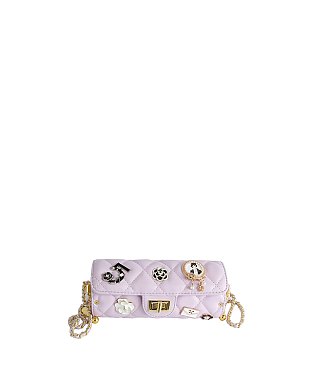 Lucky Charm Quilted Flap Crossbody Bag