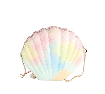 Rainbow Seashell Clutch Crossbody Bag