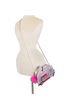 Novelty Ice Cream Truck Iridescent Crossbody Bag