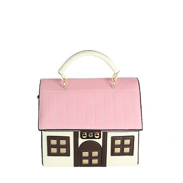 Home Sweet Home House Shaped Satchel Crossbody Bag