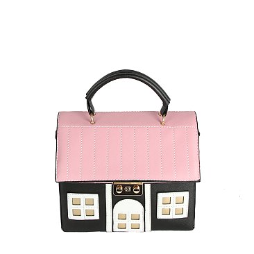 Home Sweet Home House Shaped Satchel Crossbody Bag