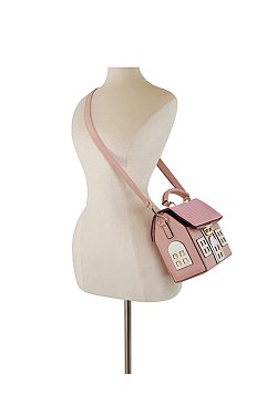 Home Sweet Home House Shaped Satchel Crossbody Bag