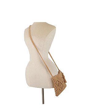 Macrame Hand-Woven Knitted Crossbody Bag