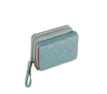 Heart Quilted Tri-fold Wallet