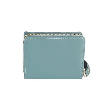 Heart Quilted Tri-fold Wallet