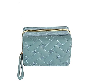 Heart Quilted Tri-fold Wallet
