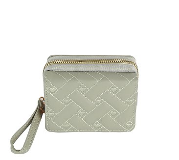 Heart Quilted Tri-fold Wallet