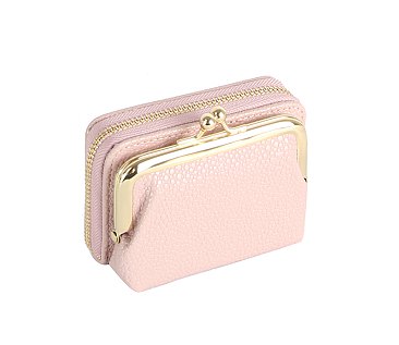 Pebbled Kiss-lock Wallet