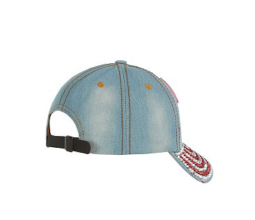 LAS VEGAS Denim Bling Cap