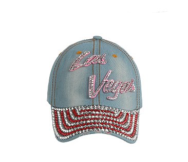 LAS VEGAS Denim Bling Cap