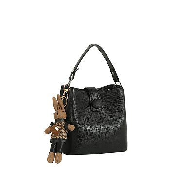 Fashion Bucket Satchel with Bag Charm
