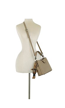 Fashion Bucket Satchel with Bag Charm