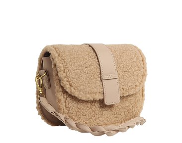 Terry Sherpa Saddle Crossbody Bag
