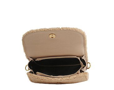 Terry Sherpa Saddle Crossbody Bag