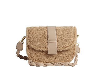 Terry Sherpa Saddle Crossbody Bag