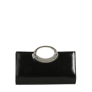 Embellished Round Handle Clutch Evening Bag
