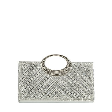 Embellished Round Handle Clutch Evening Bag