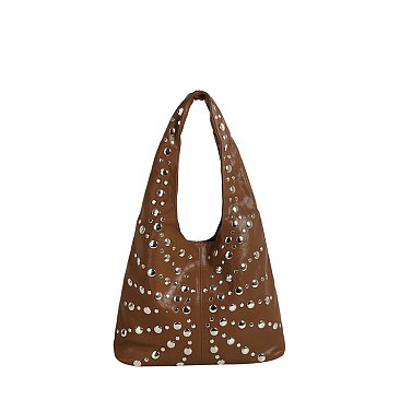 Silver Studded Shoulder Bag